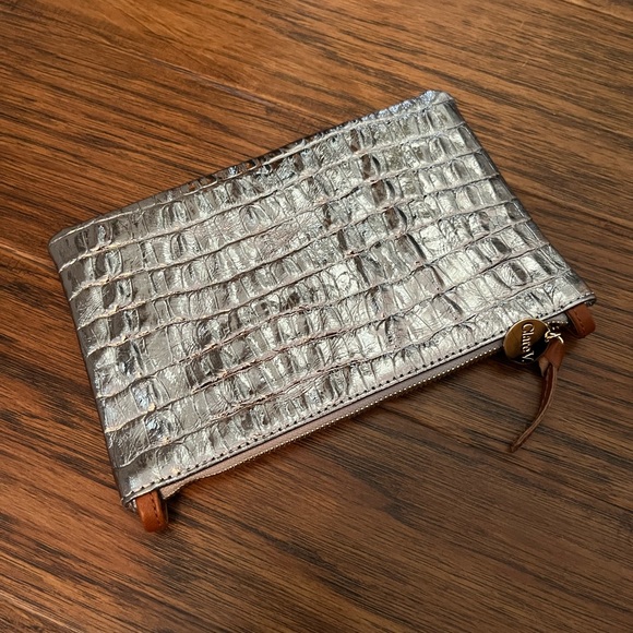 Clare V WALLET CLUTCH - SILVER METALLIC CROCO - Picture 6 of 6